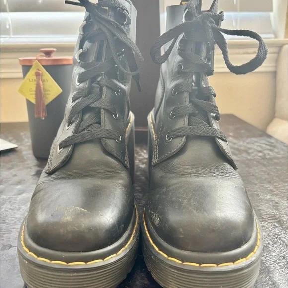 Dr. Martens Jesy Black Lace Up Platform Boots - Picture 2 of 14